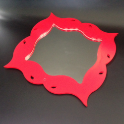 Miroir Baroque Rouge en plexiglas - 300mm