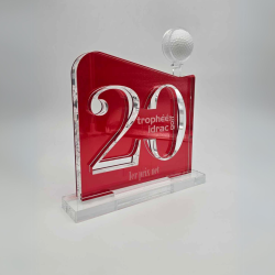 Trophée personnalisé en plexiglas incolore - Idrac