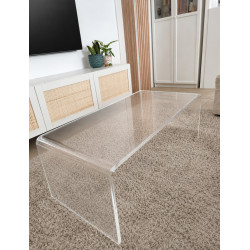 Table basse design en plexiglas 1000 x 700 mm