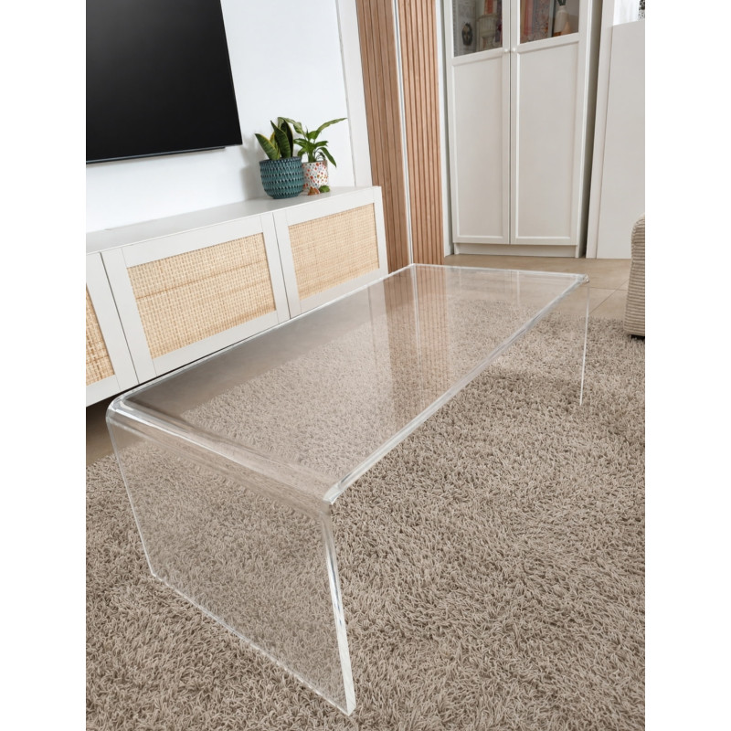 Table basse design en plexiglas 1000 x 700 mm