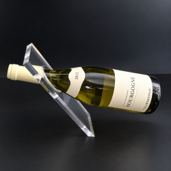 Porte-bouteille suspendu en plexiglas incolore, effet flottant pour vin